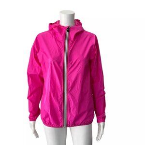 O8 Neon Pink Nylon Zip Ups Jacket Size 14Y
